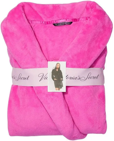 vestaglia Victoria's Secret Short Cozy Robe Pink tg. X/XL