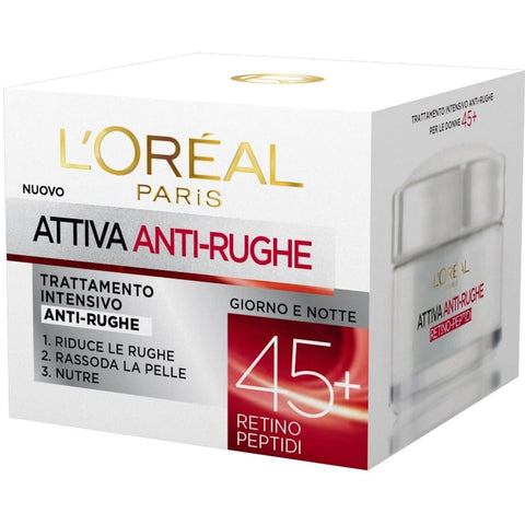 crema viso giorno L'Oreal Paris intensiva attiva anti-rughe 45+ 50 ml