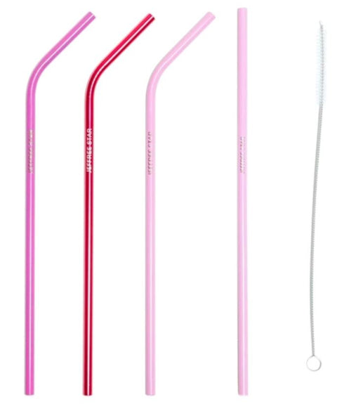 set 4 cannucce Jeffree Star Pink Metal Straw 4-Pack