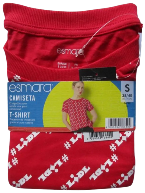 T-shirt femme Esmara Lidl rouge taille S