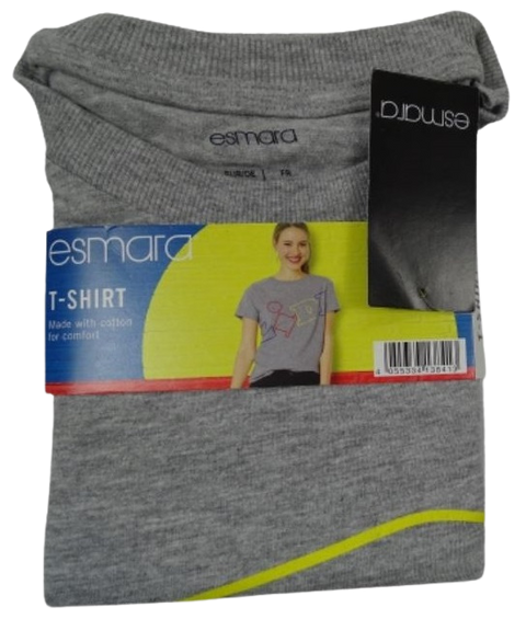 T-shirt gris femme Esmara Lidl taille S