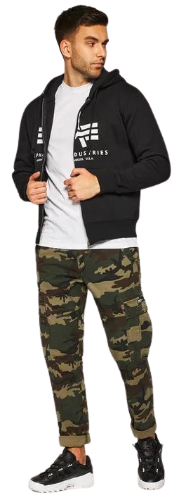 felpa uomo Alpha Industries Basic Zip Hoody Camo 178325 tg. XL