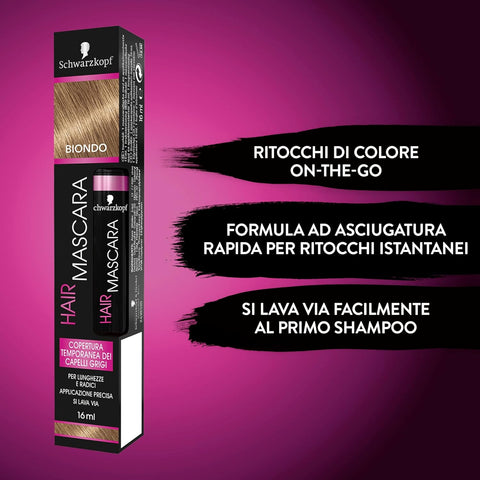 hair mascara Schwarzkopf copertura temporanea capelli bianchi/grigi colore Biondo 16 ml