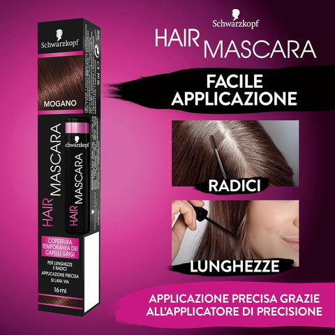 hair mascara Schwarzkopf copertura temporanea capelli bianchi/grigi colore Mogano 16 ml