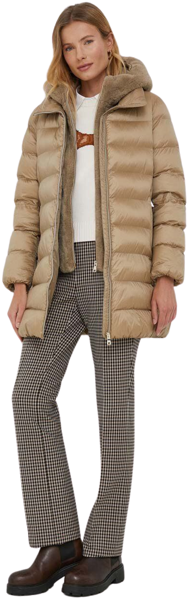 giacca donna lunga con cappuccio Geox Desya Parka Travertine W3628FTC177 F1731 tg. 38