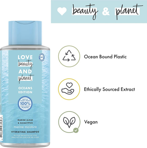 shampoo idratante Love Beauty and Planet Oceans Edition Marine Moisture Alga marina ed Eucalipto 400 ml