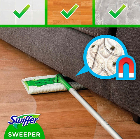 Swiffer Starter Dry + Wet Kit scopa + 11 (8+3) panni ricambio