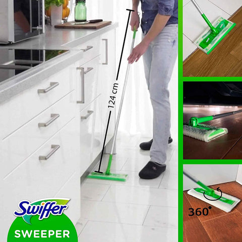 Swiffer Starter Dry + Wet Kit scopa + 11 (8+3) panni ricambio