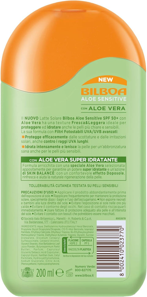 crema solare Bilboa Aloe Sensitive 50+