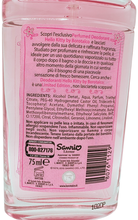 profumo donna Manetti & Roberts Acqua di Borotalco Hello Kitty 75 ml Edizione Limitata 2010