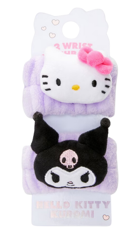 2 braccialetti polsini antigoccia per skincare Sanrio Hello Kitty Kuromi